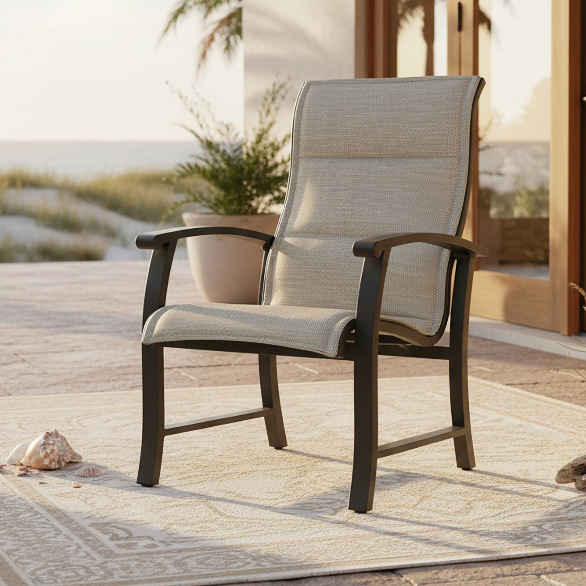 PADDED SLING DINING CHAIR